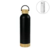 Bouteilles en Acier Inoxydable à Double Parois avec Base et Couvercle en Bambou 750 ml
